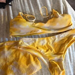 Yellow Tie-Dye Bikini Set